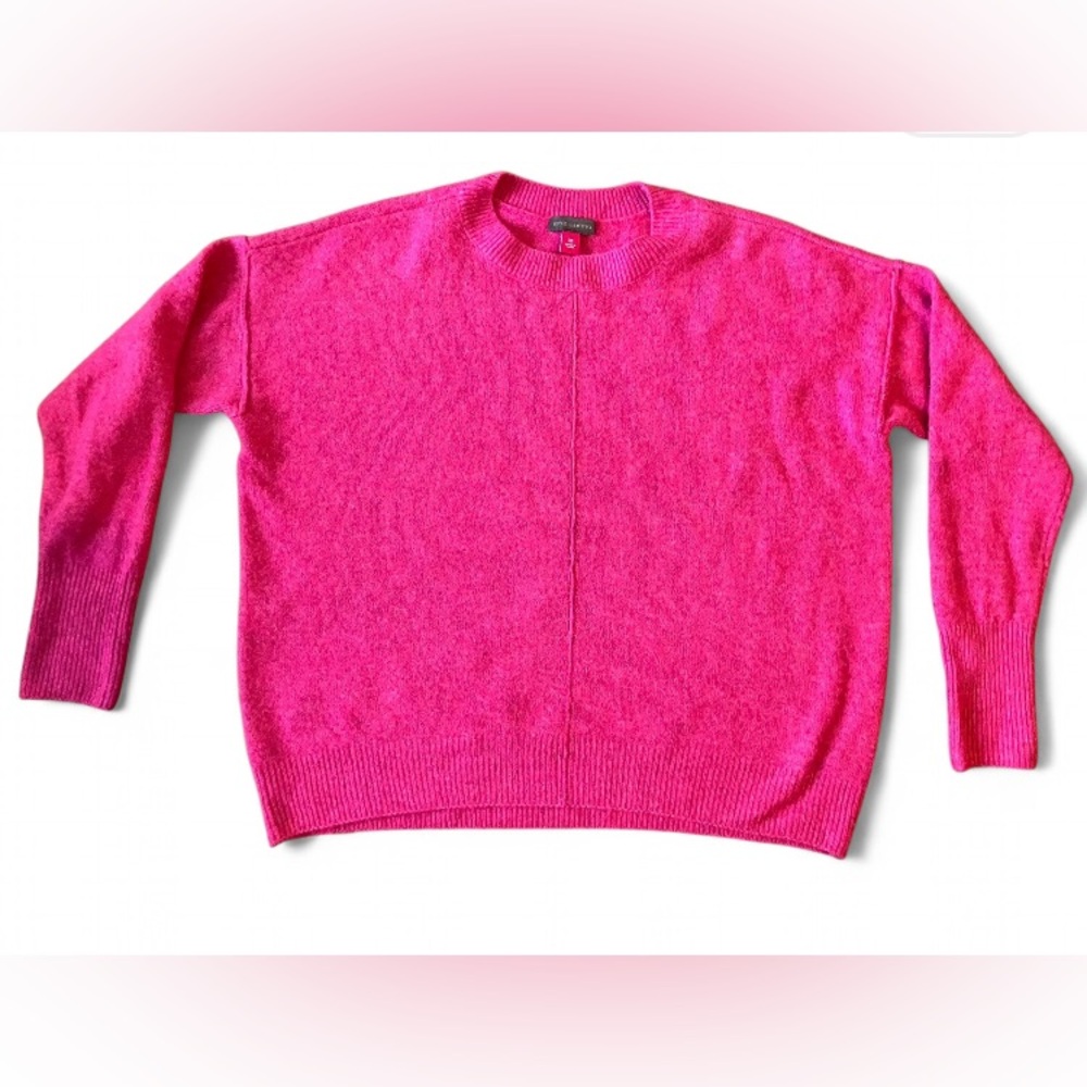 Bright Pink Sweater, Soft Cozy Hot Pink Sweater Oversized XS Lightweight Sweater